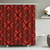 Modern Red Pattern Shower Curtain Waterproof Decorative Bathtub Liner For Bathroom Accessories Red 80 X 126 (Set Includes Shower