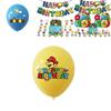 Super Mario Party Geburtstagsdekorationen mit Ballons und Zugfahne