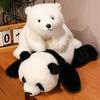 Creative 30/45/65cm Simulation Bear Panda Stuffed Animal Soft Fluffty Doll Lie Prone Funny Toys  Decor Girls Xmas Birthday Gift