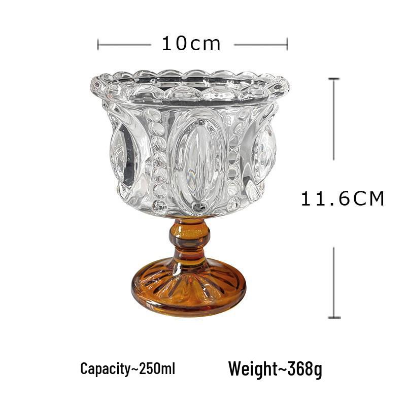 Palace-Style Crystal Glass Dessert Cup for Ice Cream, Yogurt, Fruit Salad, and Bird's Nest