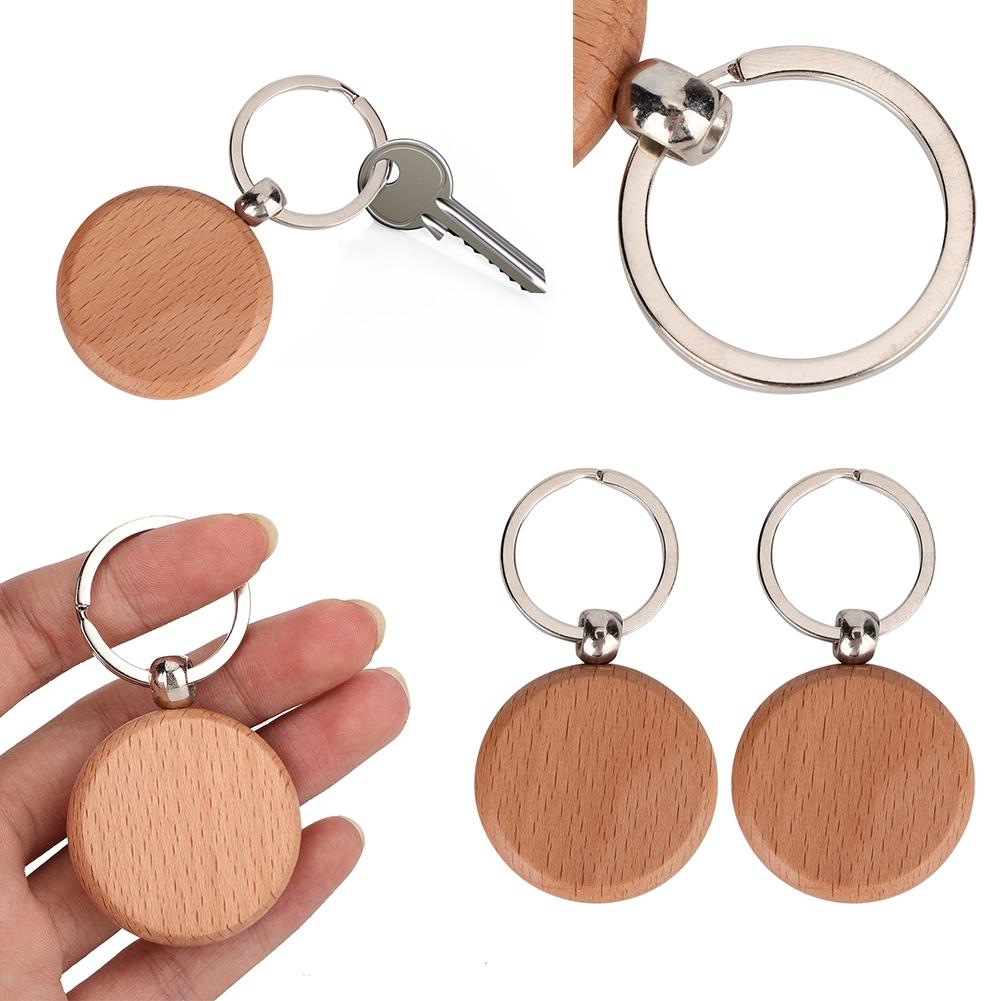 10PCS Beech Wood Key Chain Key   Keychains   Clothing Bag Decoration