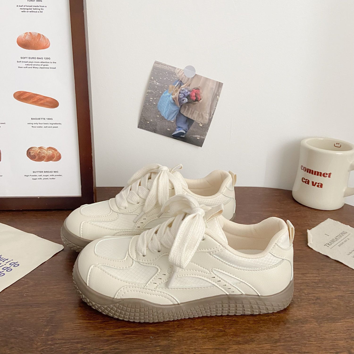 

Небесно-голубые туфли на толстой подошве женские уродливые милые осенне-зимние новые нишевые дышащие студенческие белые туфли 40 бежевый