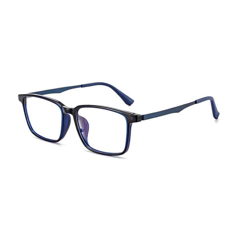 

Transparent Blue Men Business Anti Blue Light Presbyopic Eyewear Retro Square Stainless Steel Alloy Reading Glasses A1003 +3.5