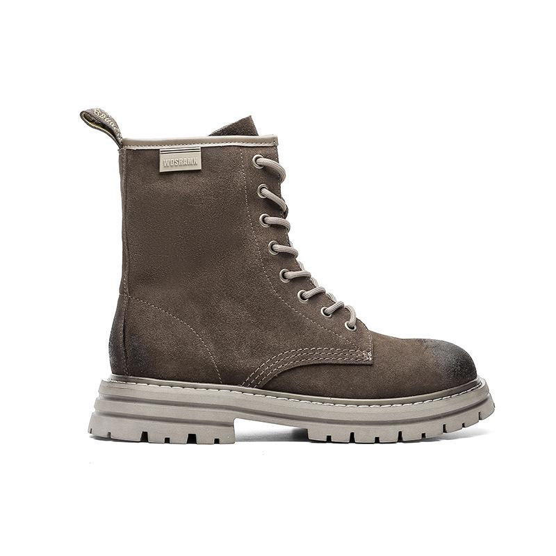 3370 Martin Boots for Men and Women Couples Mountaineering Hiking Rhubarb Boots Retro Tooling Autumn and Winter High-top Leather Boots