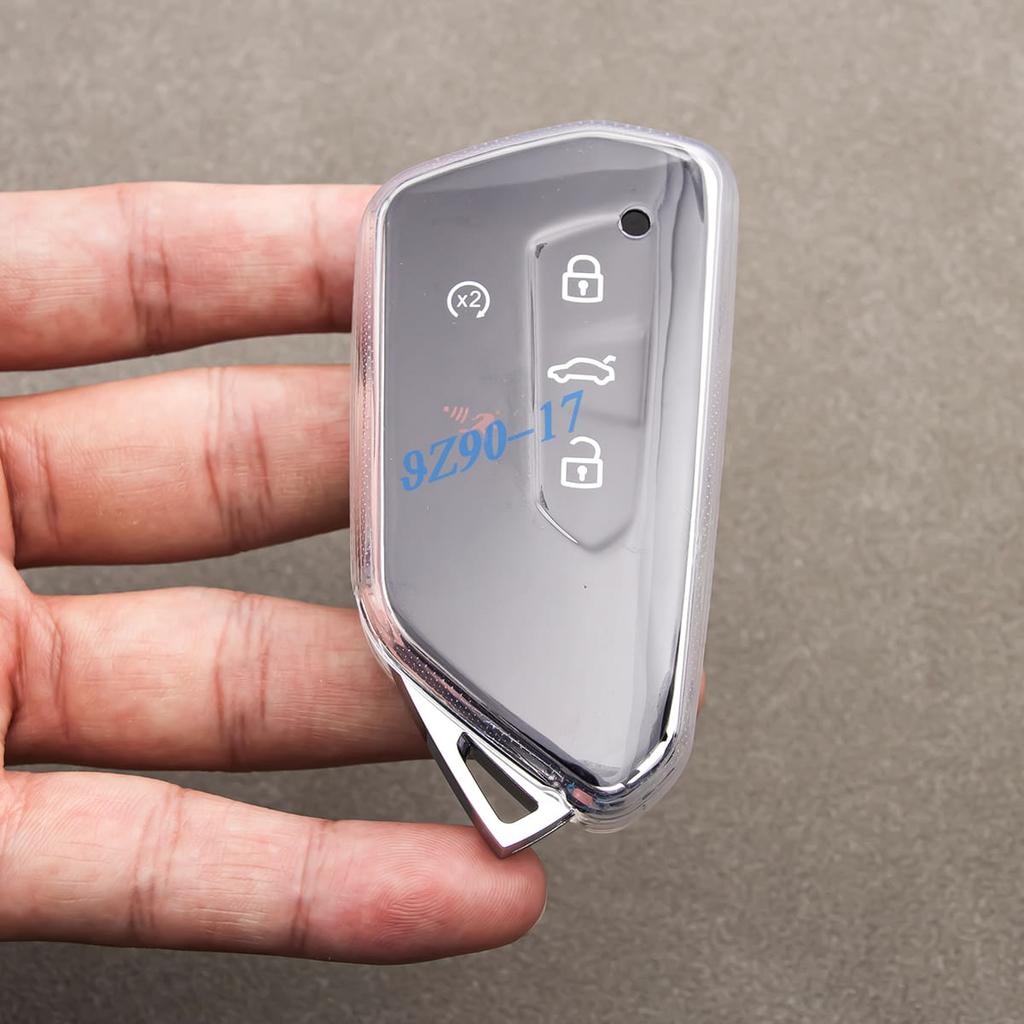 Transparent Car Key Fob Case Cover Holder For Vw Golf Mk8 Id.3 Id.4 Seat Leon Tarraco Ateca Skoda Octavia Mk4 Cupra Formentor