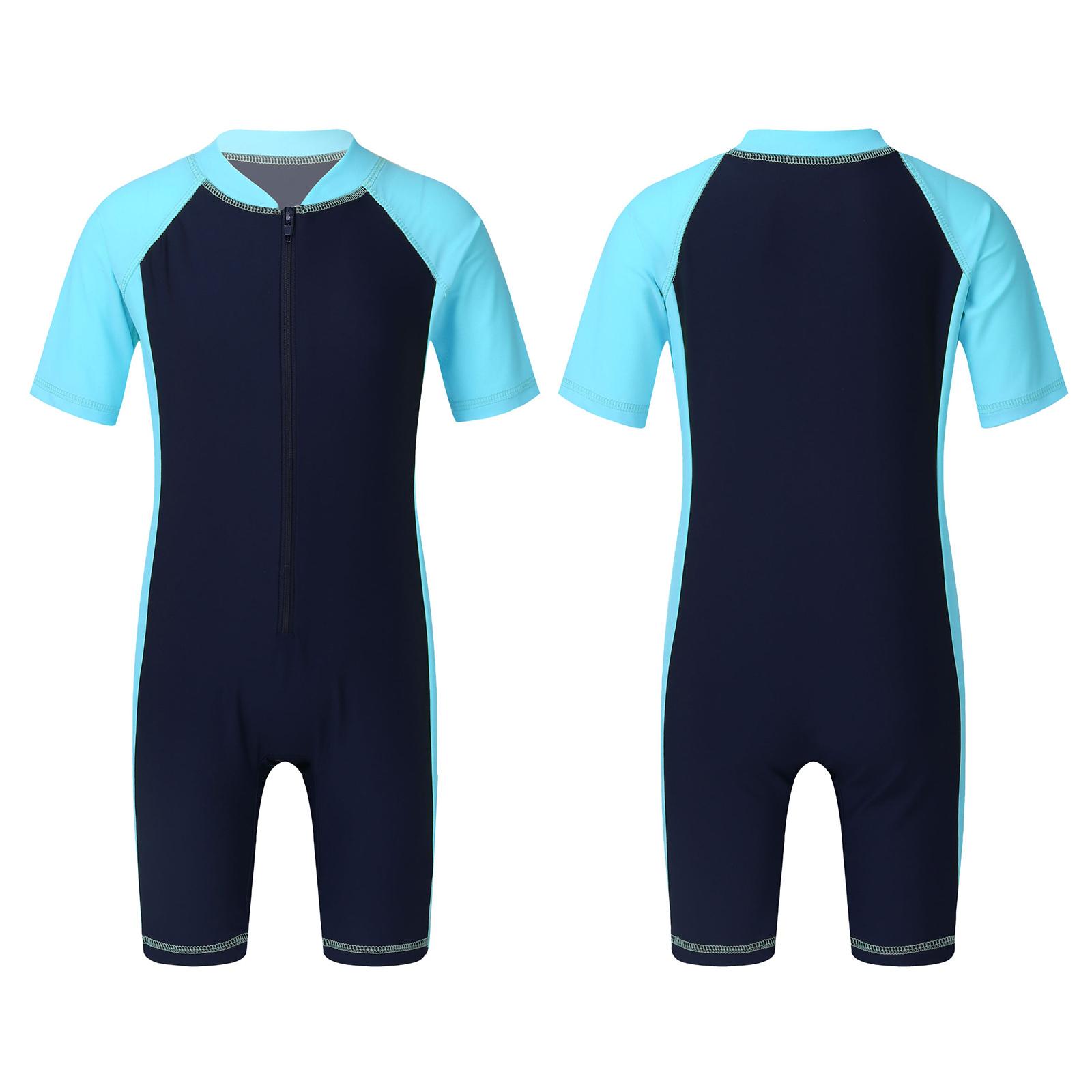 

Унисекс Мальчики Девочки Детский Цельный Гидрокостюм Детский Купальник Шорти Дайвинг Рашгард Купальник 15-16 Years небесно-голубой/темно-синий