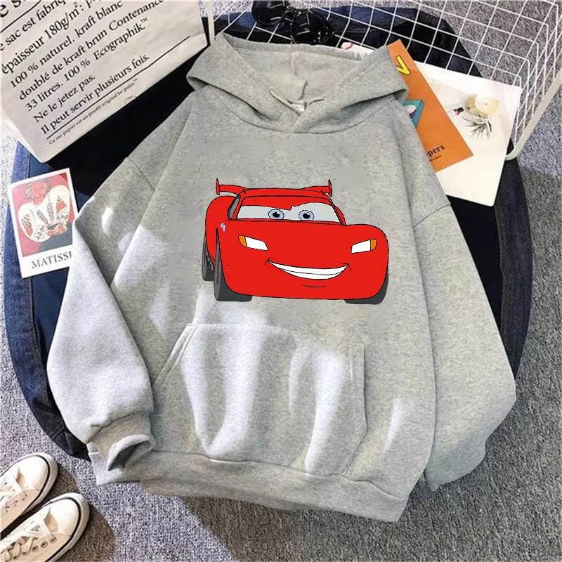 Cars Lightning McQueen Hoodies Women Vintage Jasmine Kawaii Hooded Pullover Clothes Cartoons Sweatshirt Harajuku Aesthetic Tops