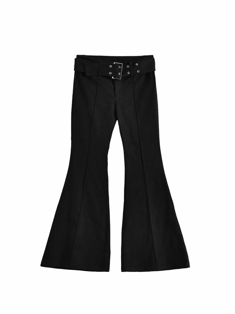 VIONA Y2k Retro Emo Anni 2000 Pantaloni Neri a Zampa da Donna Streetwear Moda Pantaloni Harajuku Larghi Pantaloni Yoga Estetica Anni '90