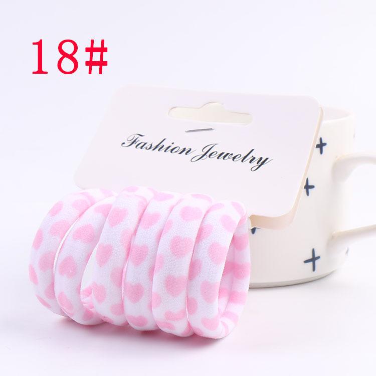 6Pcs/Set High Elasticity Printed Scrunchie Women Girls Children Elastic Hair Rubber Bands Accessories Tie Hair Rope Ring Holder