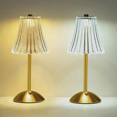 Copper Gold Retro Nordic Acrylic Bedside Charging Lamp
