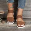 Women's 2024 Summer Casual Sandals: Thick Sole Wedge with Elastic Band & Open Toe, Plus Size Available