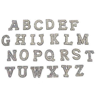 26Pcs Letter Applique Rhinestones Non Woven Fabric Clothes Bags Patches Accessories