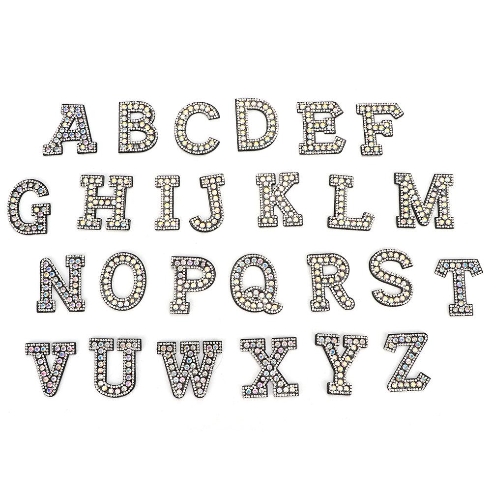 

26Pcs Letter Applique Rhinestones Non woven Fabric Clothes Bags Patches Accessories
