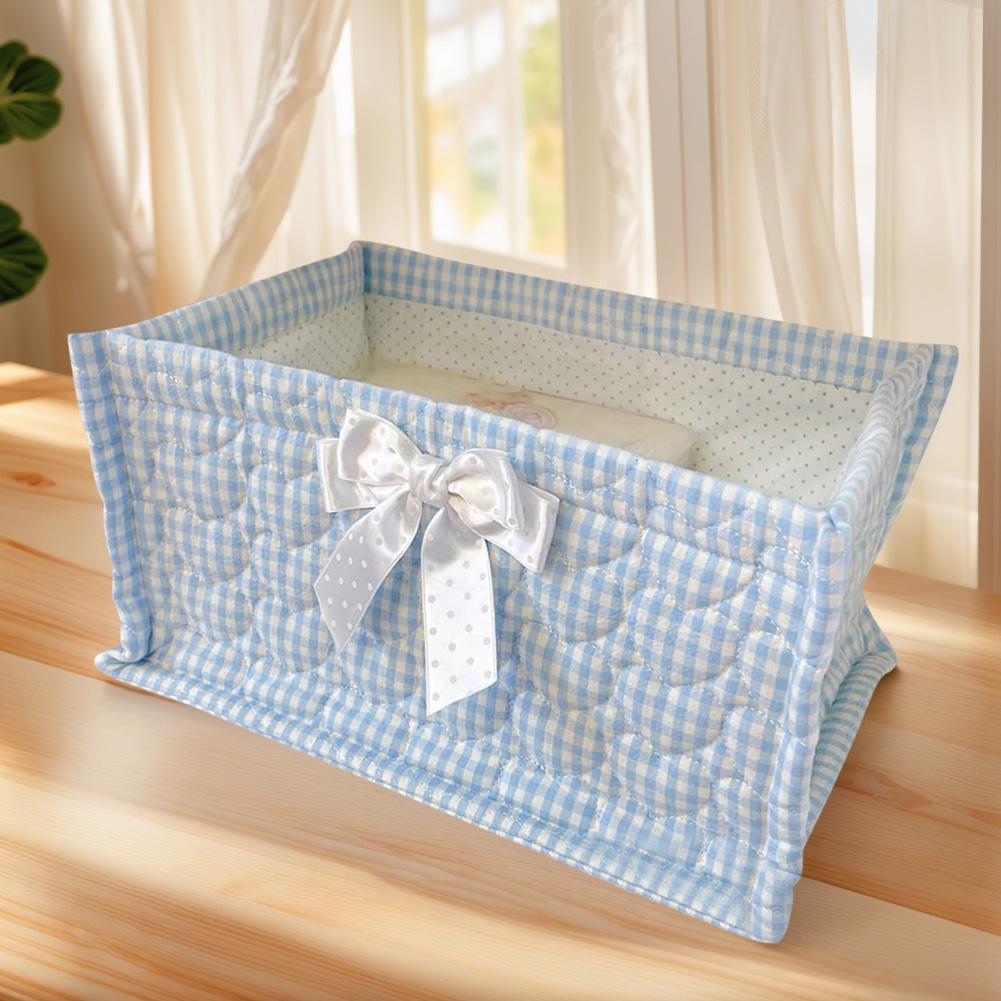 Cute Square Storage Basket Pantry Bedroom Decor Desk Item Organizer Debris Organizing Bag for Snacks Sundries Clutter Management