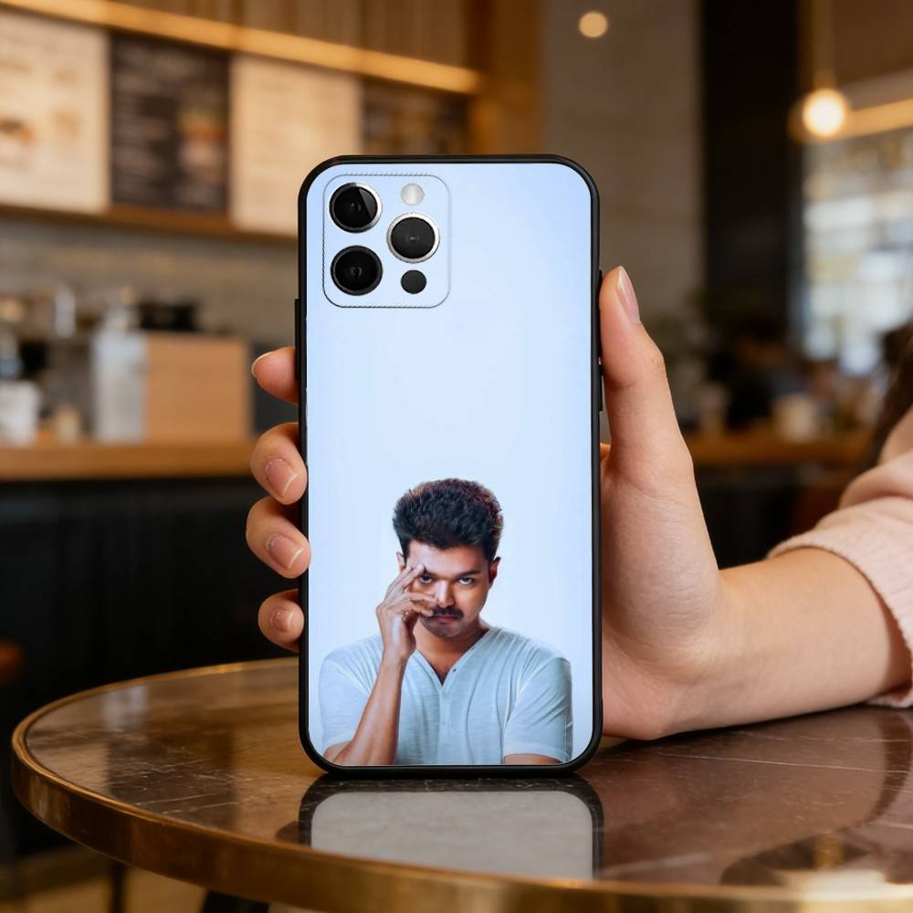 

Actor ThalaPathy V-Vijay Soft Silicone Black Cover,Phone Case For iPhone 17,16,15,14,13,12,11 Plus,Pro Max,XS iPhone16se4