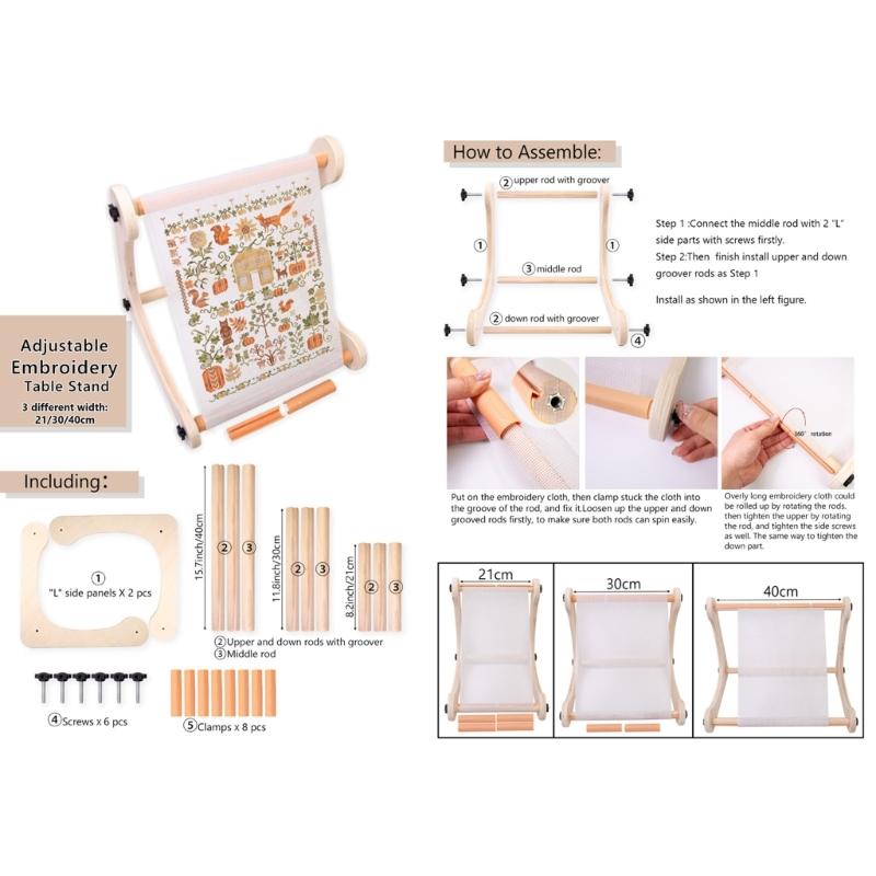 Adjustable Desktop Crosses Stitching Embroidery Frame With Ergonomic and Easy Assembly for Home Crafting