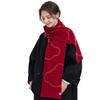 JIUMU Women's Pure Wool Red Scarf
