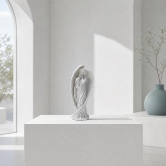 Angel Statue, 3D Printed Winged Angel Figurine, Guardian Angel Tabletop Sculpture for Home Office Desk Shelf Decor