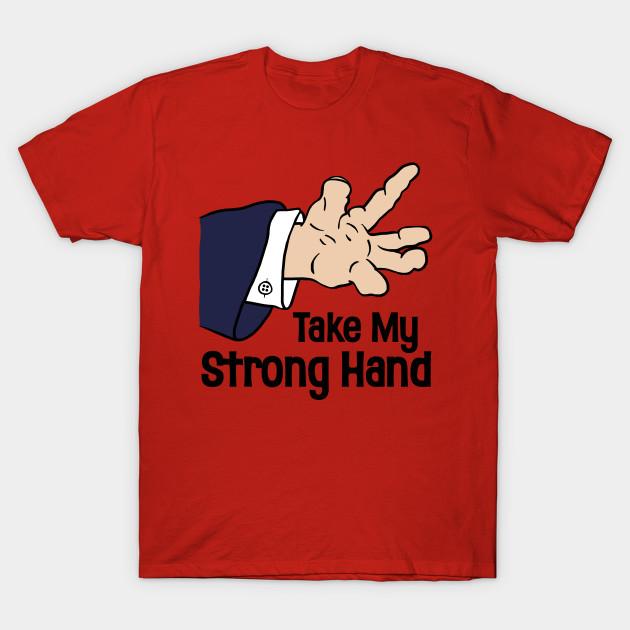 Men Black Print T-shirt Take My Strong Hand No-Cut Transfer Paper Print Cotton Tshirt XL красный