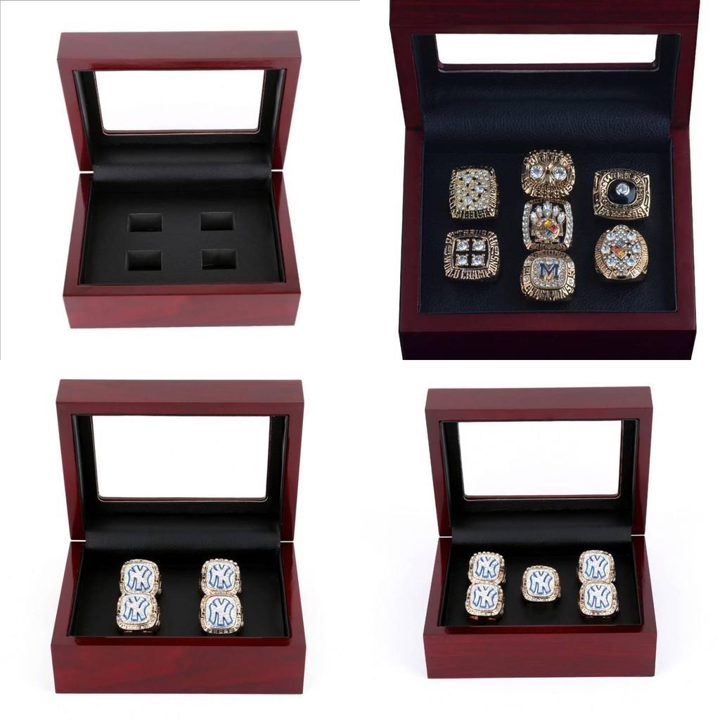 Fashion Casket Jewelry Simple Exquisite Girls Ring Jewelry Porous Set Mahogany