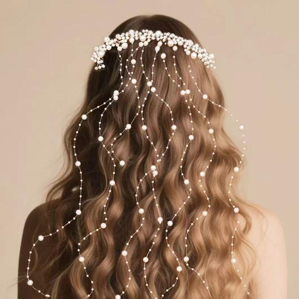 Romantic Bridal Pearl Hair Vine Exquisite Pearl Hair Comb Wedding Hair Piece Banquet Event