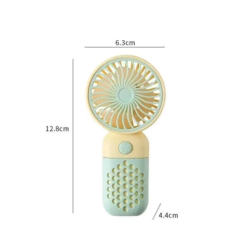 Handventilator mit Ladefunktion, Cartoon-Design, kleiner Ventilator für Schüler, der kleinen Ventilator auflädt, tragbarer Mini-Taschen-USB-V