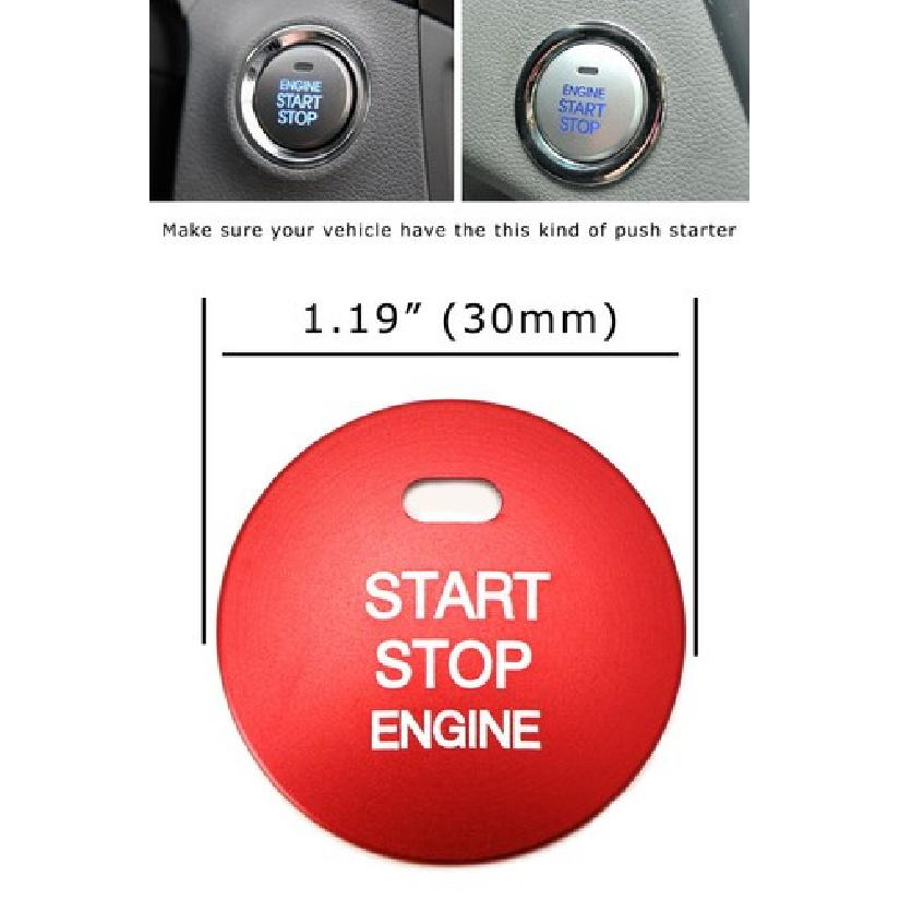 Red Keyless Engine Push Start Button Cover For Hyundai Sonata Elantra Kia Optima