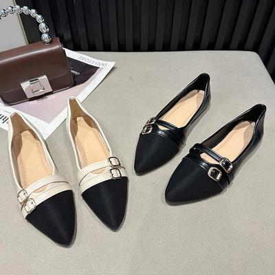 New Spring/summer Loafers Soft Leather Soft Sole Ballet Shoes Women's Shallow Mouth Comfortable Pointed Flat Shoes