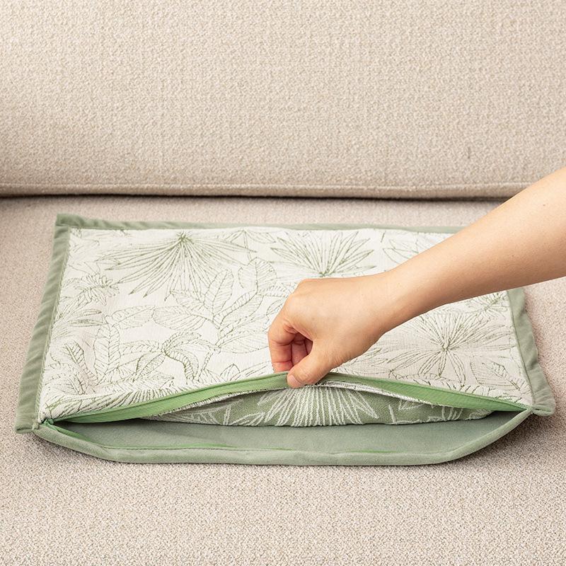 Niebieska poszewka na poduszkę do sofy z chenille - Nowoczesna minimalistyczna poduszka do salonu, sypialni lub jako zagłówek łóżka