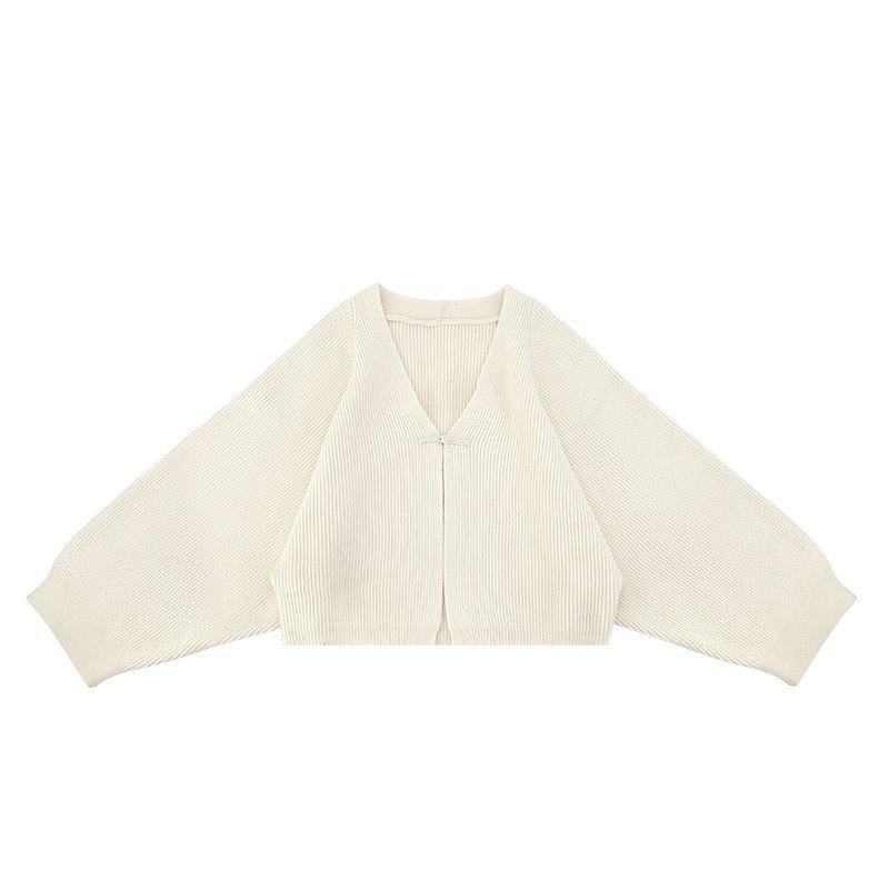 

Кнопка китайское тренч пальто женский чонсам с шалью, ощущение высокого класса, однотонный свитер с рукавами летучая мышь, кардиган, короткий стиль элегантный стиль 49-193 (average size) белый