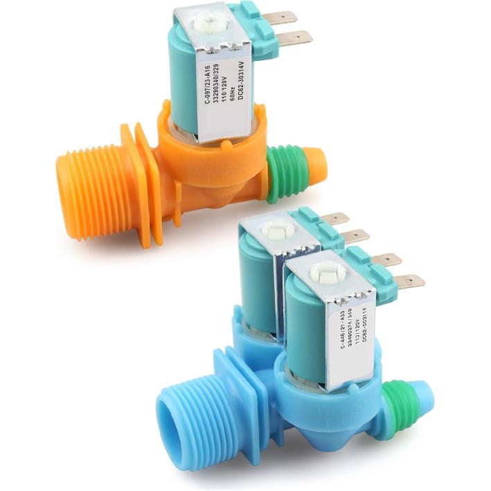 Inlet Valve Washer Cold & Hot Water Inlet Valve Fit for Samsung WA45N3050AW/A4 WA40J3000AW/A2-01 WA45T3200AW/A4-00 WA45M3100AW/A4-00 Replace