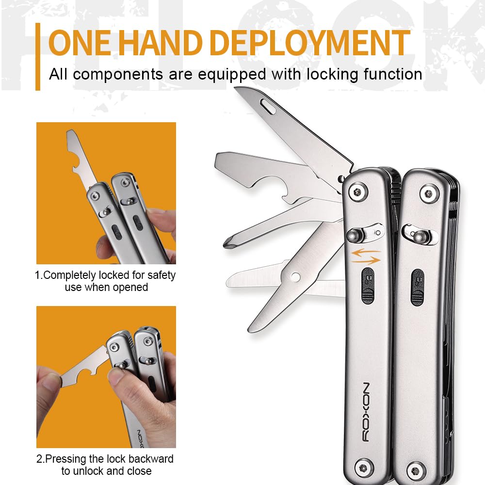Roxon S804 is a customizable multi-functional tool. Convenient for everyday use. Perfect for activities such as mountain climbing, camping, and