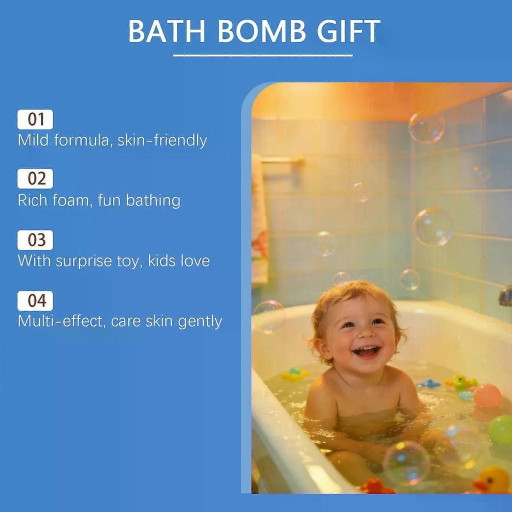 Fun Bath Bombs for Kids with Surprisespringinside, 12 Pack Kid Bath Bombs Gift Set,Easter Basket Stuffer, Rich Bubbles, 12 Different Surprises for Boy
