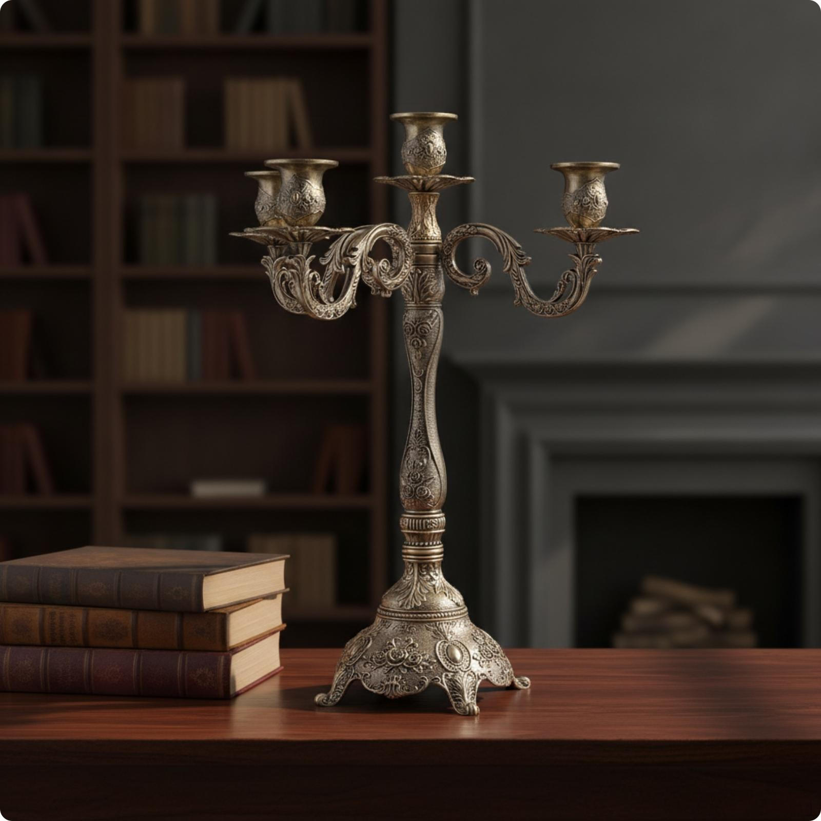 FiveArm Candelabra Traditional 5Arm Ornate Candlestick