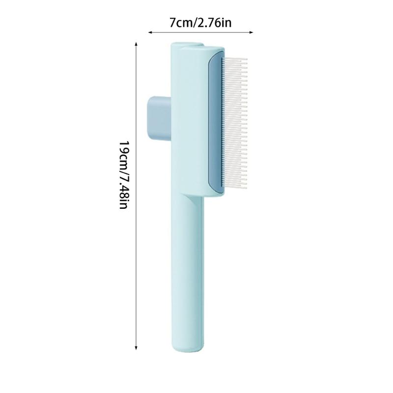 Cats Grooming Brush With Release Button Pet Hair Removal Comb For Short Long Hair Cats Massaging Shedding Cleaning Tool