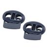 30pcs Fluorescent Green & Dark Blue Metal Cord Locks Double Hole Toggles  For Drawstrings
