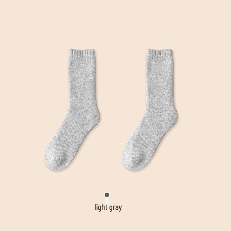 BONAS Women's Thick Wool Mid-Calf Socks - Extra Warm Terry for Autumn/Winter