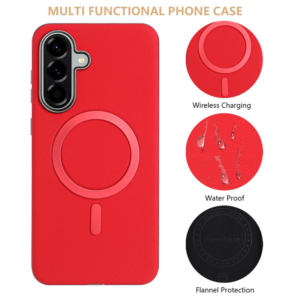 For Samsung Galaxy A56 5G Case BINFEN COLOR BF40 Magnetic Case Electroplated PU + TPU Phone Back Cover