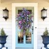 Artificial Spring Wreath 50x35cm Rustic Hanging Wreath Creative Flower Garland Pendant for Front Door Garden Decor