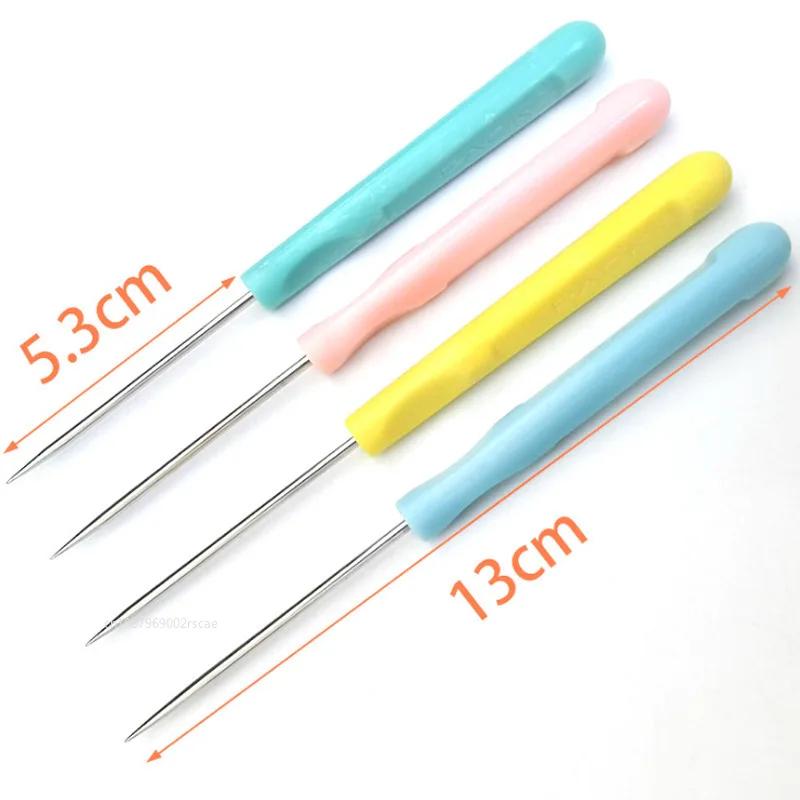 4PCS/pack Plastic Handle Sewing Awl for DIY Sewing Repairing Canvas Leather Awl Tools Punch Sewing Awls Kit Hand Stitching
