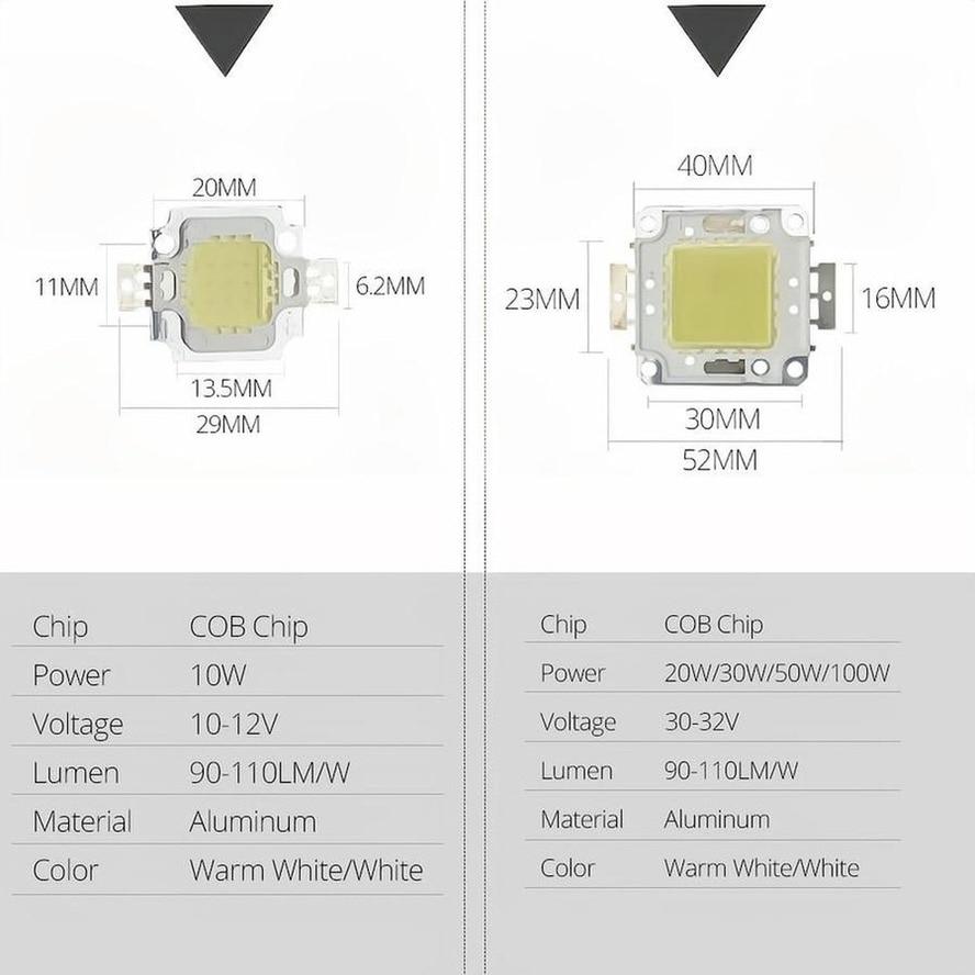 10W 20W 30W 50W 100W LED koraliki Chip wysoka jasność 10-12V 30-32V zimny biały ciepły biały DIY do reflektora reflektor ze sterownikiem
