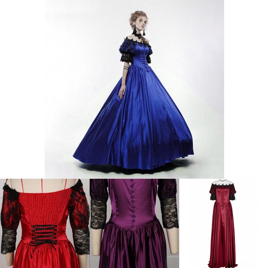 Renaissance Festival Party Cosplay Dress Victorian Gothic Vintage Retro Women's Ball Gown