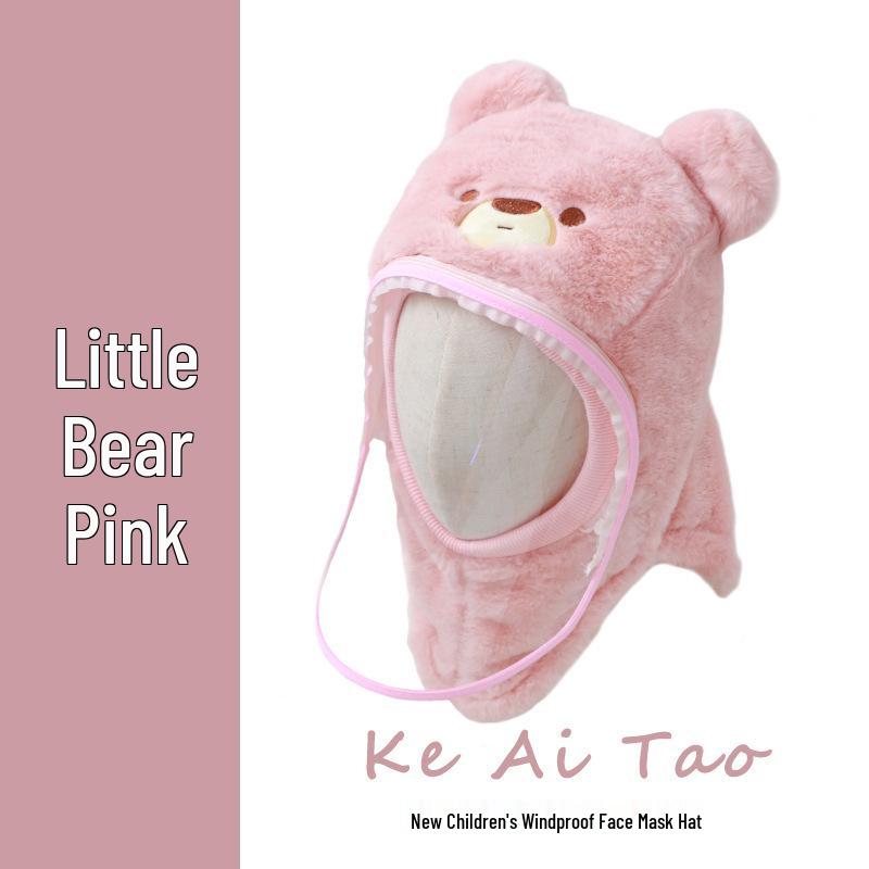 

Children s Windproof Winter Hat with Ear and Face Protection, Anti-Fog Mask for Cycling