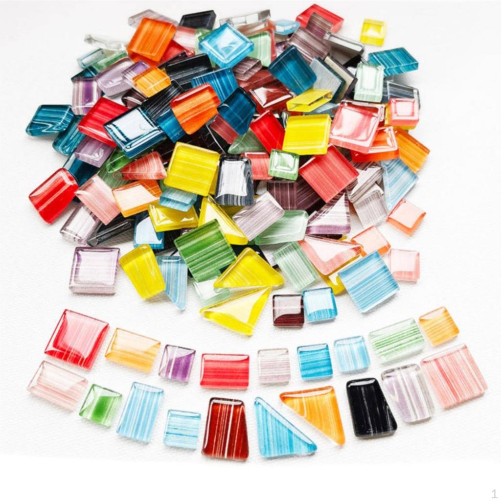 Mosaic Glass Pieces Textured Irregular Tiles Assorted for Hobbyists