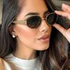 Vintage Oval Sunglasses  New Stylish Metal Rim Outdoor Shades Trendy Fashion Luxury Brand Design Anti-UV Sun Glasses