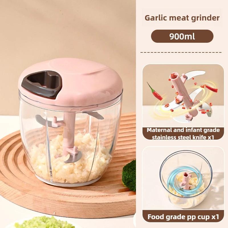 500/900ML manueller Zerkleinerer, Fleischwolf, rotierende Küchenmaschine, leicht zu ziehen, scharfe Klinge, Zwiebel, Ei, Milchshake, kleines Küchenwerkzeug