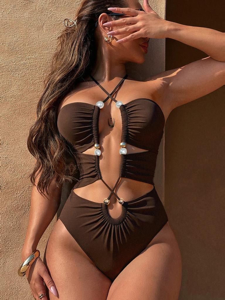 Fio Dental Sexy Maiô Feminino Peça Única Roupa de Banho Feminina Vazado Biquíni Monokini Roupa de Natação Roupa de Banho Moda Praia