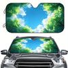 1pc Car Sunshade, Leaf Gap Blue Sky Car Sun Visor, Front Windshield Sunshade, Easy To Install, Suitable For Sedan, SUV, RV Decor