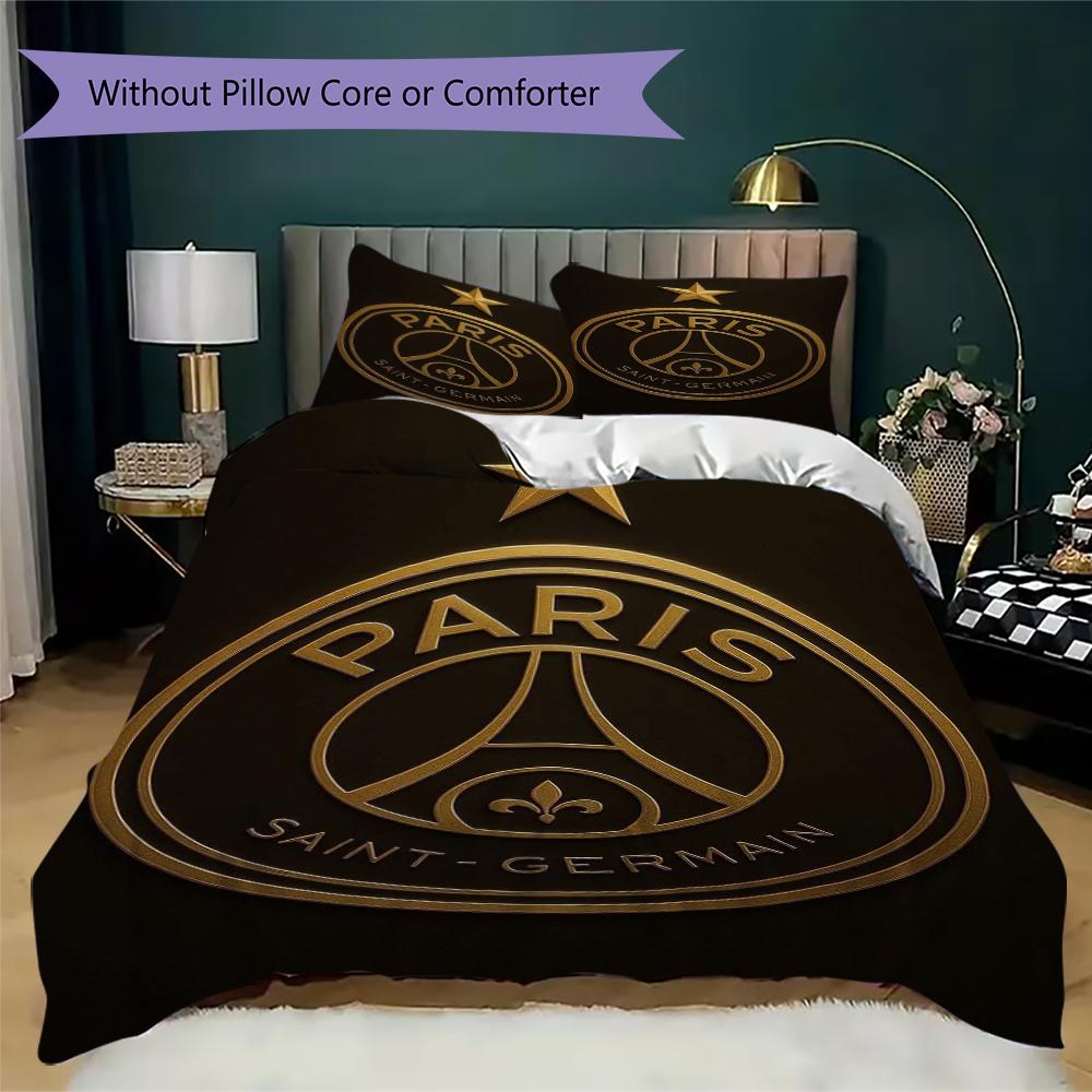 Paris Saint Pattern Bedding Uilt Set Uilt Cover Pillowcase Home Decoration Birthday Gift (1 * Duvet Cover + 2 * Pillowcase Without Core)75