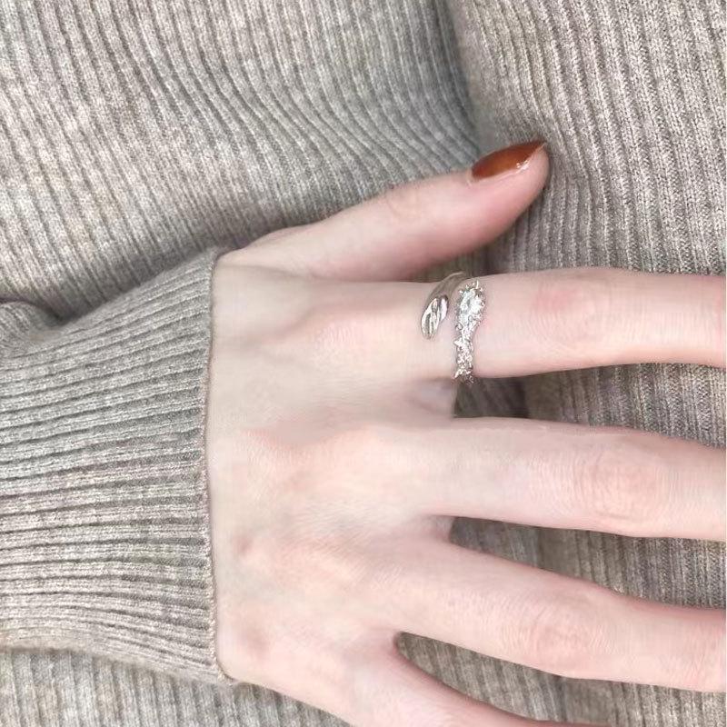 Adjustable Cross Zircon Open Ring - Stylish Geometric Design Adjustable Open